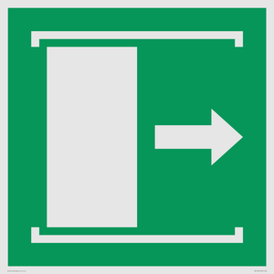 E033 safe condition door slides right to open